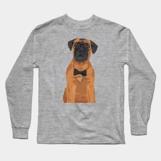 Hipster Bull Mastiff T-Shirt for Dog Lovers Long Sleeve T-Shirt